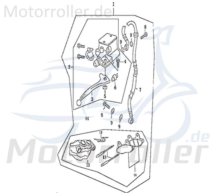 Bremssattel Bremszange 305-HDDMI-001-007 Motorroller.de
