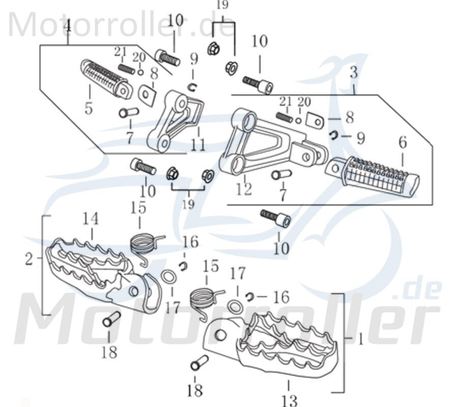 Flanschmutter M8 Bundmutter Sechskant-Mutter Scooter 733224 Motorroller.de Sechskantmutter Flansch-Mutter Maschinenmutter Maschinen-Mutter Bund-Mutter