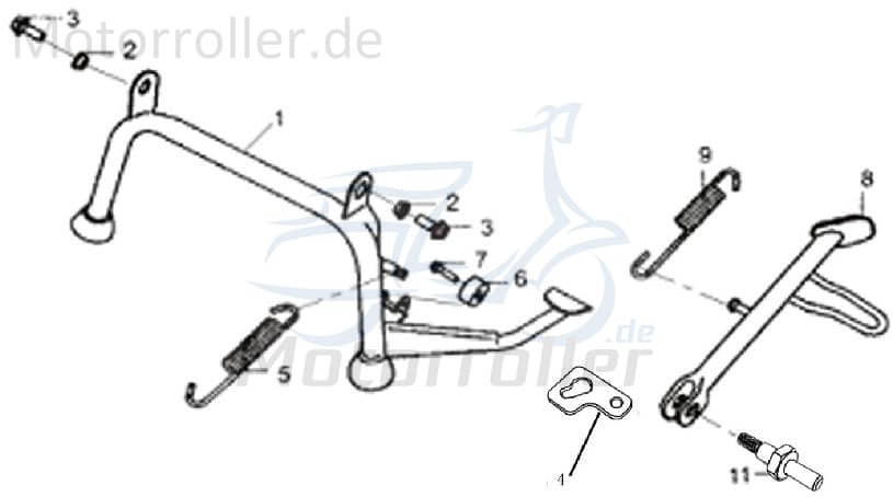 Feder Satz 85x2.0mm Innenlänge bis Haken Seitenständer 1110303-1