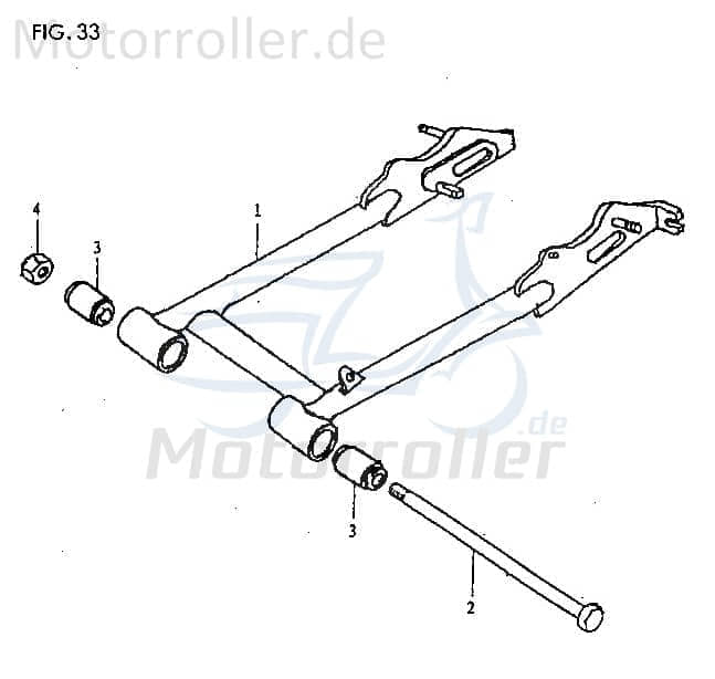Jincheng JC 50 Monkey Repl. Buchse 50ccm 4Takt 61120-A0300 Motorroller.de Schwingachse Hülse Distanzhülse Lagerbuchse Distanz-Hülse Distanzbuchse