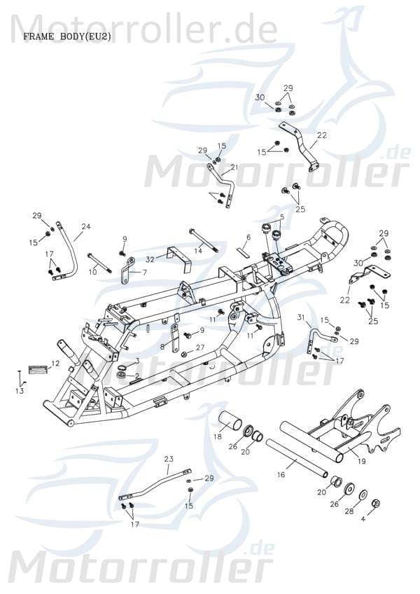 Adly Halteplatte links ATV 50 II Utility XXL AC 50ccm 2Takt Motorroller.de Stahlplatte Halter Montageschiene Fixierung Halterung Montageplatte Quad