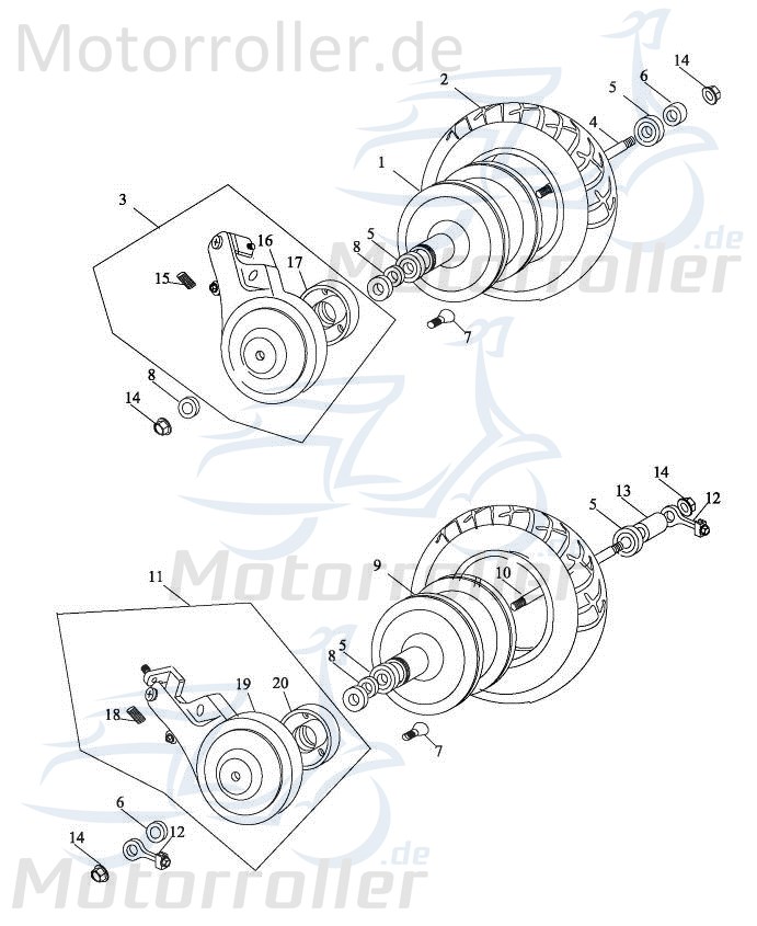 Adly Fun Cruiser FC 20 Vorderradachse 44301-165-000 Motorroller.de