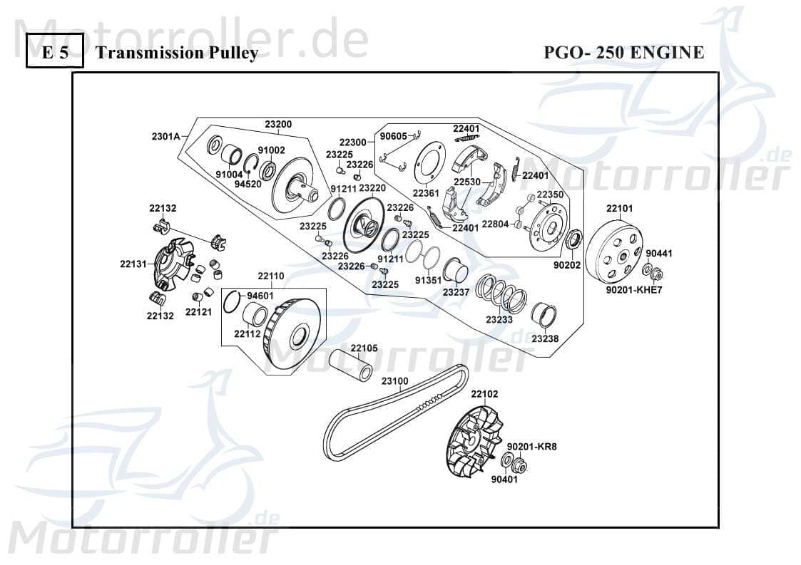 PGO Bugrider 250 Gleitführung / Gleitstück 50ccm 2Takt 22132-KHE7-900.2 Motorroller.de Gleitschuhe Gleitstücke Gleit-Führung Gleit-Schuhe Gleit-Stücke