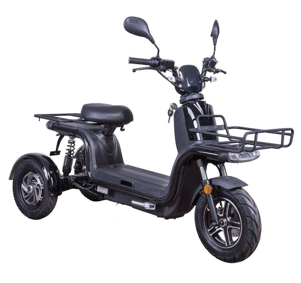 Dreirad Scoody E Trike ZT-29A 45 km/h schwarz 2x800 Watt Lithium-Ionen Elektroroller E-Scooter E-Roller Dreiradroller