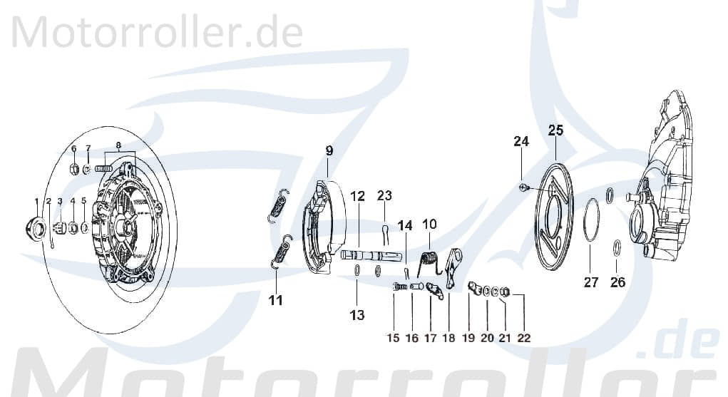 Kreidler STAR Deluxe 4S 200 Bremsnockenwelle 200ccm 4Takt SF213-0103 Motorroller.de Bremse Bolzen 200ccm-4Takt Scooter LML Ersatzteil Service