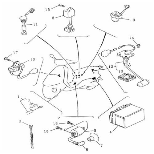 Rex Quad 50 Zünd-Modul Zündkabel 50ccm 2Takt Zündspule Motorroller.de Zündung ATV 50cc 2T Zündmodul Kerzenstecker Zünd-Kabel Zünd-Spule