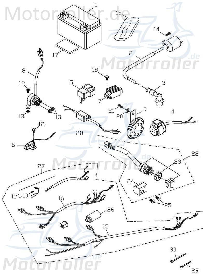 Blechmutter M6 Baotian BT49QT 3 Klemmmutter 50ccm 4Takt Motorroller.de Federmutter Schnappmutter 139QMB Scooter BT49QT-12D1 Hero 50 Ersatzteil Service