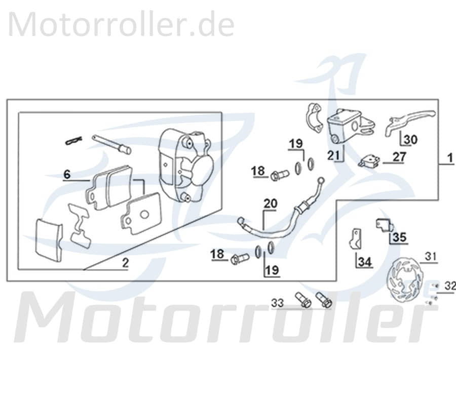 Kreidler Galactica 3.0 LC 50 Halter Hinterradbremsschlauch 741493 Motorroller.de Halterung Haltebügel Halteblech Halte-Blech Halte-Bügel