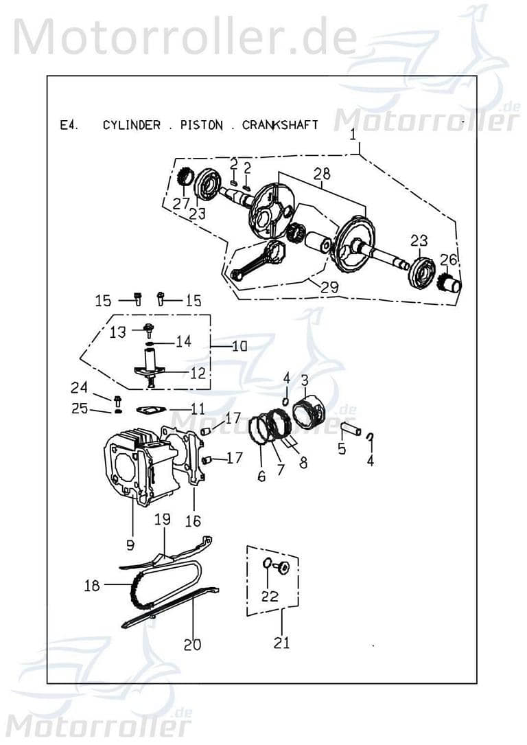 PGO Zapfen Steuerkettenspanner G-Max 150 Bolzen Bremsbacken C1072490000 Motorroller.de hinten PGO 150ccm-4Takt T-Rex 150 Mokick Ersatzteil Service