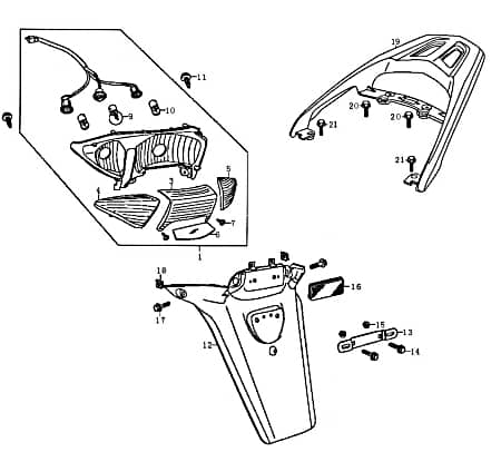 Rex RS125 QM125T-10H Gepäckträger silber 81924 Heckträger Kreidler Florett RMC-F 50 125 Motorroller Scooter Chinaroller Original Ersatzteil