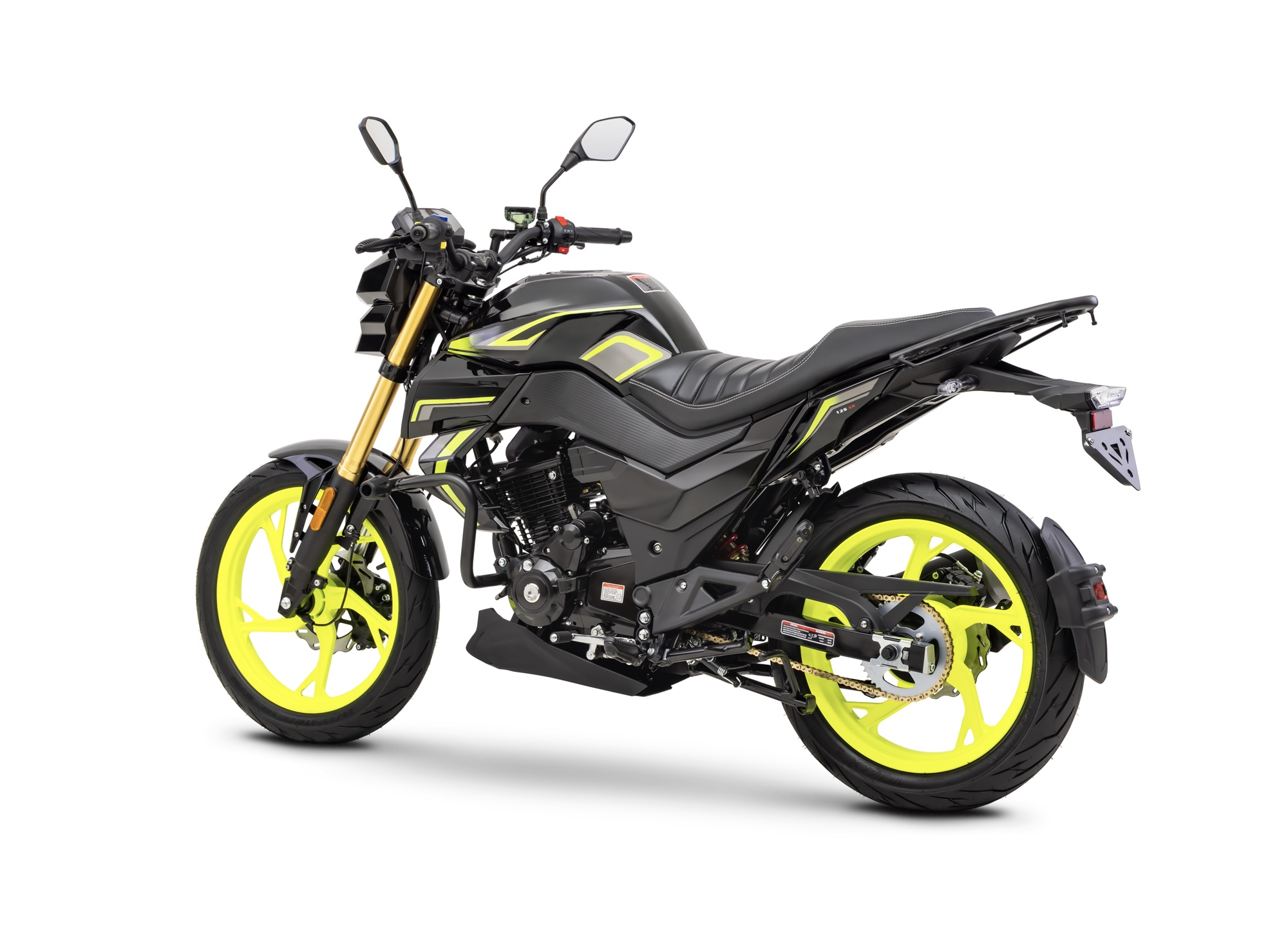 Motorrad Fighter 125 DV-RS AIR neon-grün/schwarz 90 km/h Euro 5+ Schaltmoped Mokick Kleinkraftrad