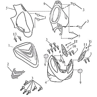Dekorsatz Boston 8 blau/schwarz Aufkleber Frontverkleidung 711168