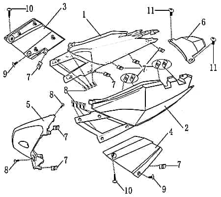 Seitenverkleidung rechts schwarz matt 709085
