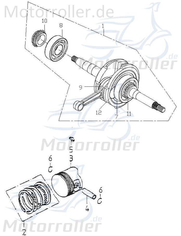 Adly Kolbenbolzen ATV 150 Sport Piston-Pins Quad 150ccm 4Takt Motorroller.de Kolben-Bolzen Pleuelbolzen Pleuel-Bolzen Pistonpin Pistonpins Kolben-Pin