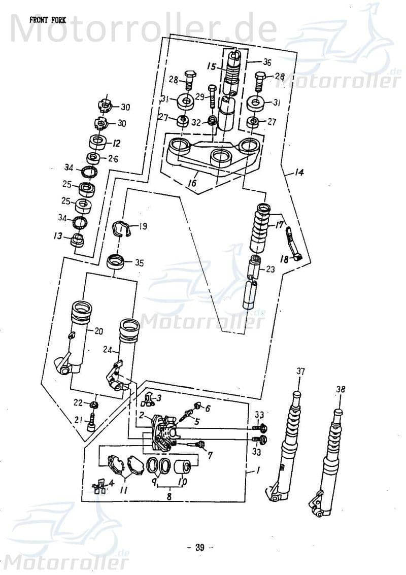 Adly Bundschraube M8x1.25x32mm Maschinenschraube 272ccm 4Takt Motorroller.de Flanschschraube Flansch-Schraube Maschinen-Schraube Bund-Schraube Quad