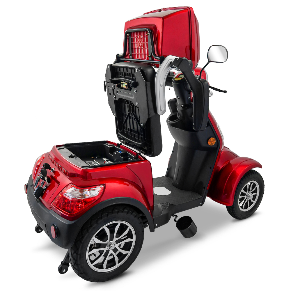 E-Quad Scoody E4 Shopper V3 25 km/h rot 1000 Watt Lithium-Akku Elektroroller Seniorenroller E-Scooter