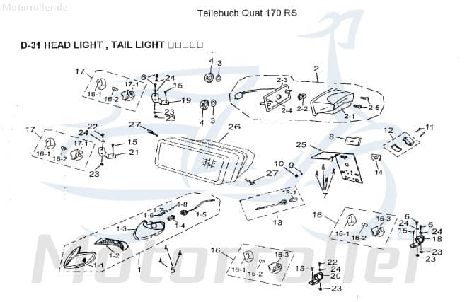 AEON Blinkerhalter Cobra 50 Blinkerhalterung Quad 50ccm 2Takt Motorroller.de Blinkerbefestigung Blinker-Halterung Blinker-Befestigung links ATV UTV