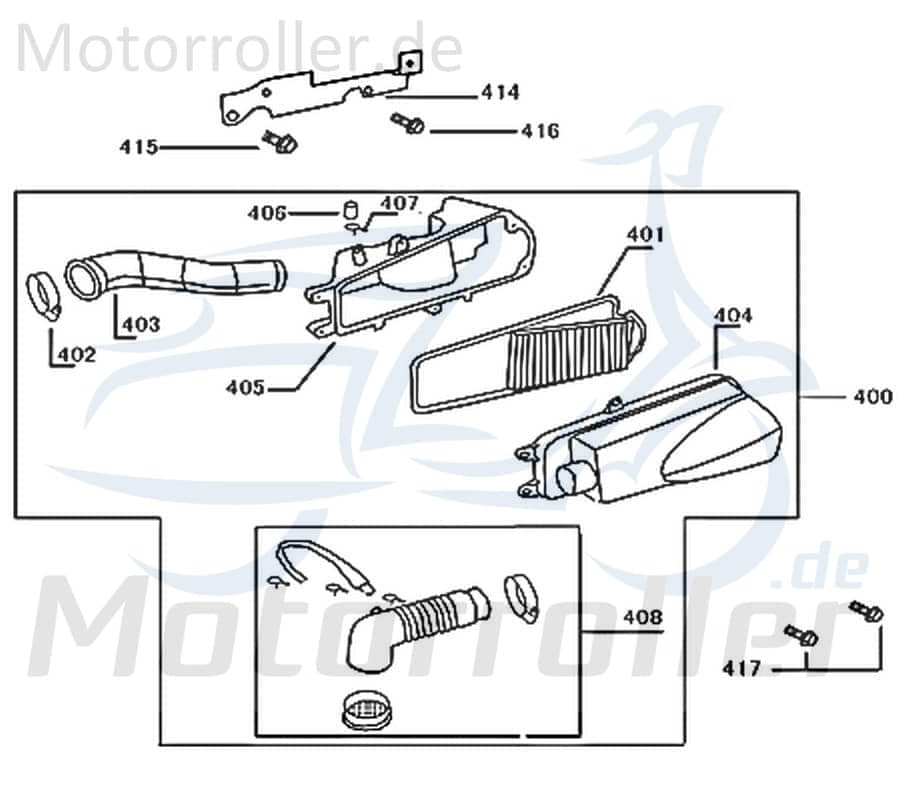 Kreidler Florett 2.0 City 50 Luftfilter 740882 Motorroller.de Luftfilterkasten Lufi Original Ersatzteil
