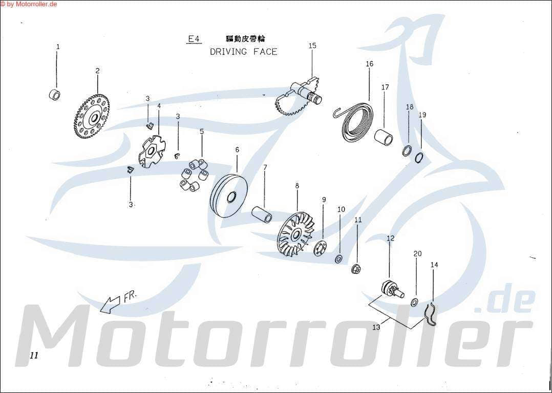 PGO Torsionsfeder Kickstarterfeder Big Max 50 50ccm 2Takt Motorroller.de Spannfeder Rückzugfeder Torsions-Feder PGO 50ccm-2Takt Scooter Ersatzteil