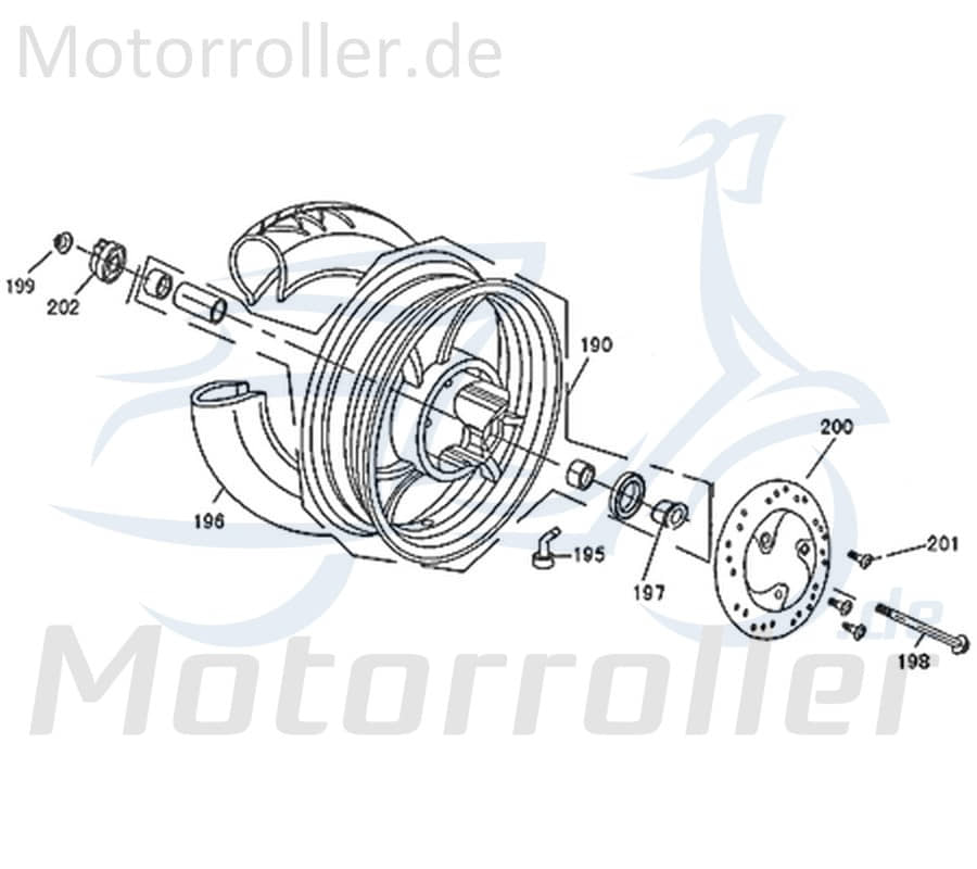 Kreidler Florett 2.0 50 City Tachoantrieb 50ccm 2Takt 44800-B08-9000 Motorroller.de rechts Tachowellenantrieb Tachometerantrieb Tacho-Schnecke ZNEN