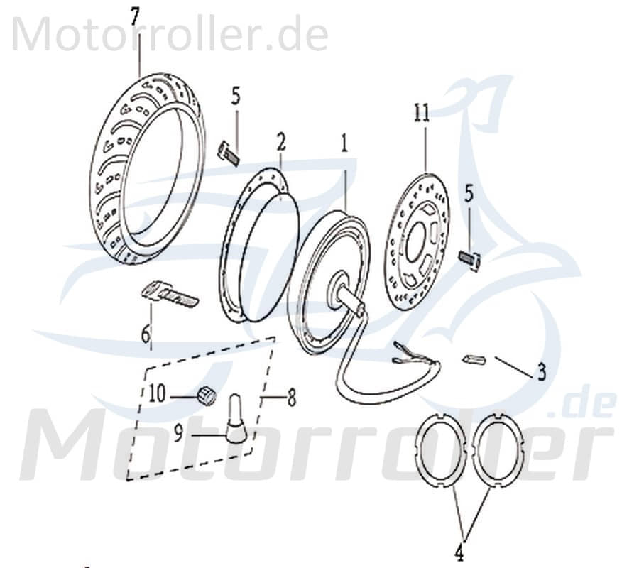 Kreidler e-Florett 3.0 Felgenhälfte rechts 733639 Motorroller.de Hinterradfelge Elektroroller E-Roller E-Scooter
