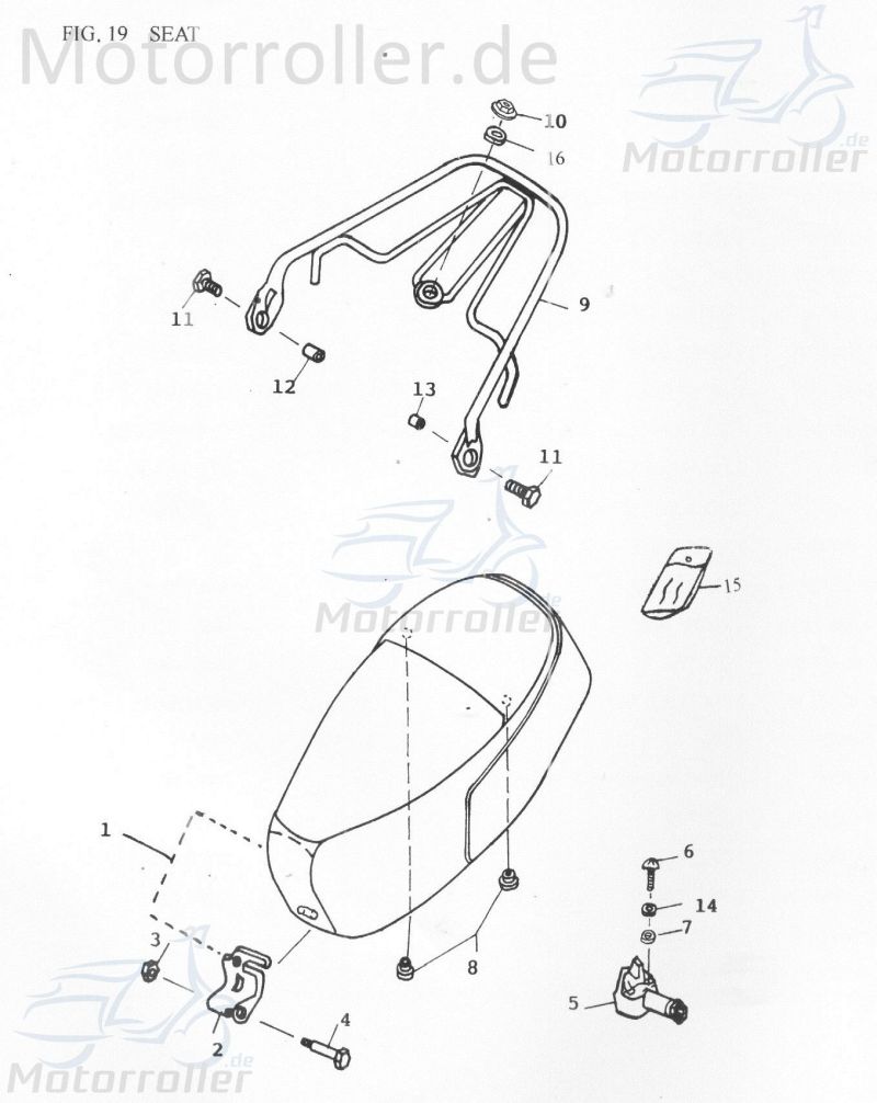 Adly Gepäckträger Scoody 50 2 Topcase-Halterung 50ccm 2Takt Motorroller.de Kofferträger Gepäck-Träger Topcasehalterung Koffer-Träger 50ccm-2Takt