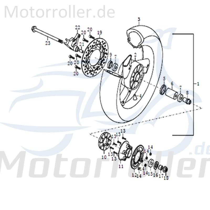Kreidler STREET 125 DD Schraube 125ccm 4Takt FIG.C28-13 Motorroller.de M10x1.25x41mm Bundschraube Maschinenschraube Flanschschraube Flansch-Schraube