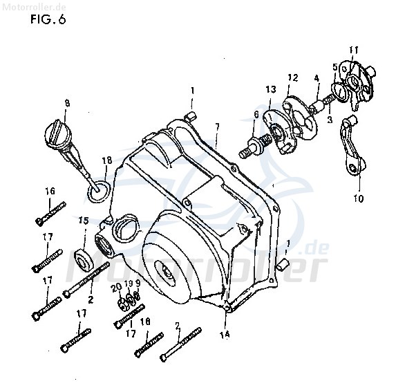 Jincheng Kurbelgehäuse rechts JC 50 Monkey Repl. 50ccm 130900 Motorroller.de Motorgehäuse Motorblock Motorrad Moped Ersatzteil