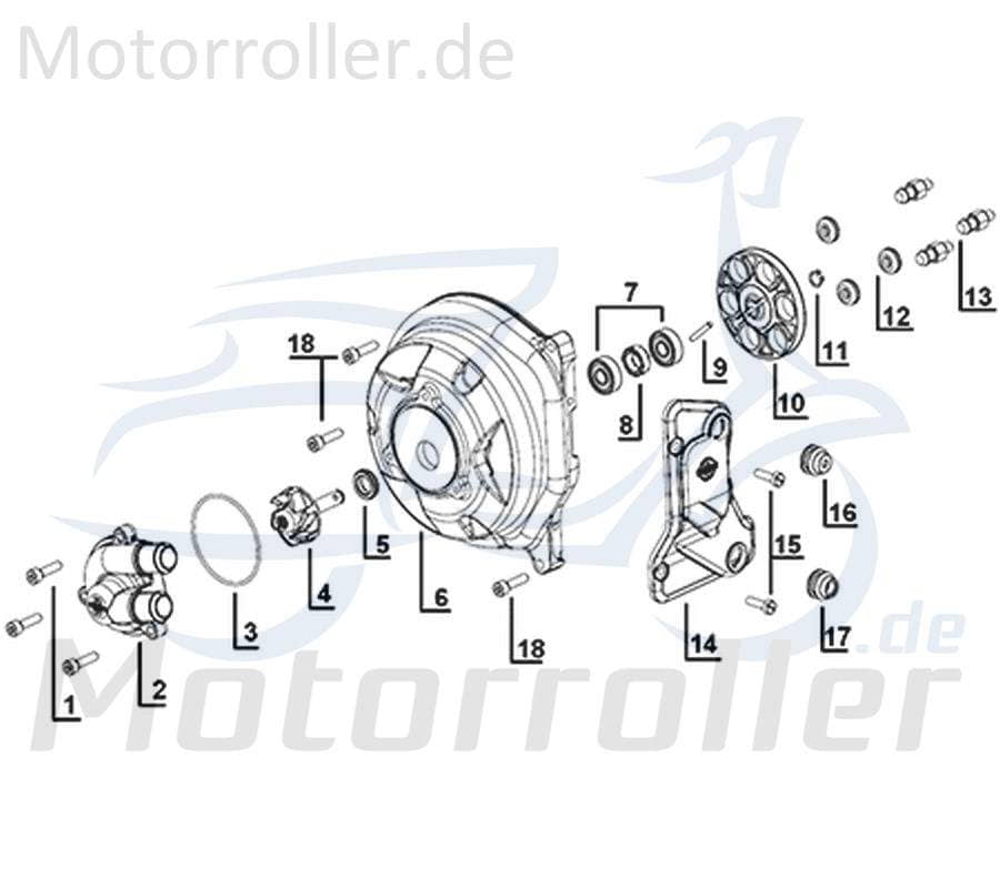 Kreidler Galactica 3.0 LC 50 DD Deckel Lichtmaschine 50ccm 2Takt 11331-ES5B-9000 Motorroller.de Kappe Abdeckung Schutz Verkleidung Platte Cover Blende