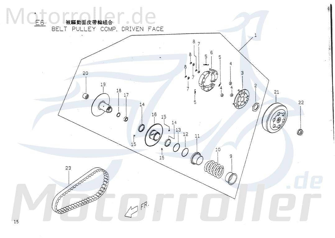 PGO Flansch Big Max 50 Anlasserkupplung Roller 50ccm 2Takt Motorroller.de Anlasseranschluss PGO 50ccm-2Takt Scooter Ersatzteil Service Inpektion