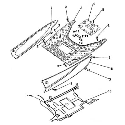 Rex Speedy 125 QM125T-10A Seitenverkleidung links silber 86761 Motorroller.de Seitenabdeckung Seitenleiste Kreidler Florett RMC-E 50