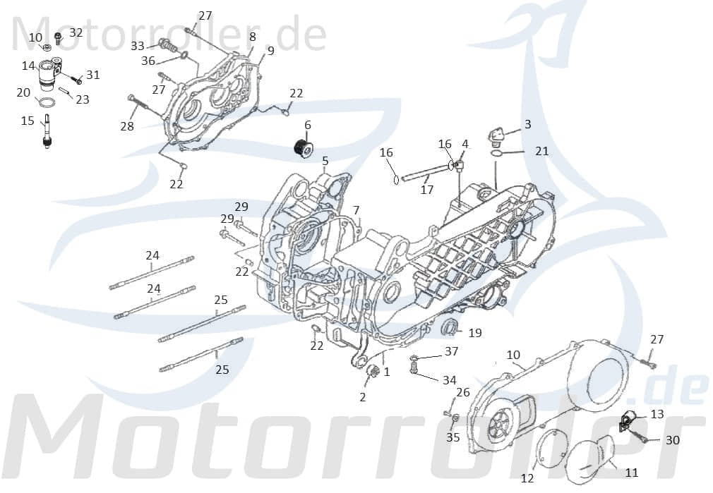 Sechskantschraube Rex RS125 Befestigung Halter 125ccm 4Takt Motorroller.de Halterung Flachkopfschraube Sechskant-Schraube Bundschraube 125ccm-4Takt