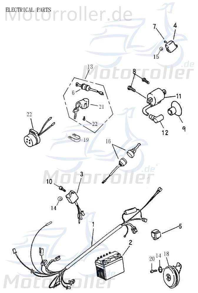 Adly Lenkradschloss ATV 50 II Utility XXL AC Quad 50ccm 2Takt Motorroller.de Lenkschloss Lenkerschloss Lenkverriegelung 50ccm-2Takt ATV 50 V UTV