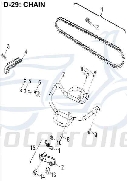 AEON Bundschraube Kettenspanner Overland 180 ATV 180ccm 4Takt Motorroller.de Maschinenschraube Flanschschraube Flansch-Schraube Maschinen-Schraube UTV