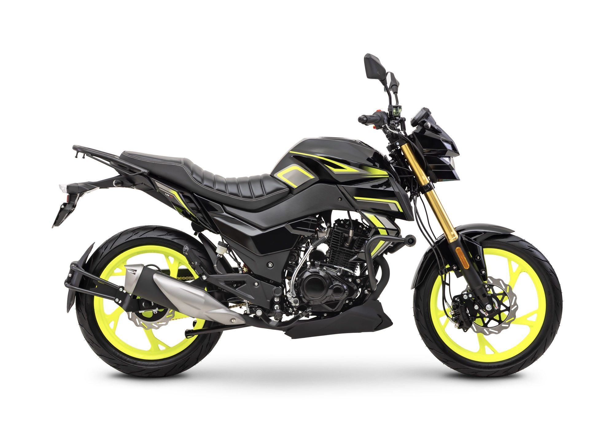 Motorrad Fighter 125 DV-RS AIR neon-grün/schwarz 90 km/h Euro 5+ Schaltmoped Mokick Kleinkraftrad