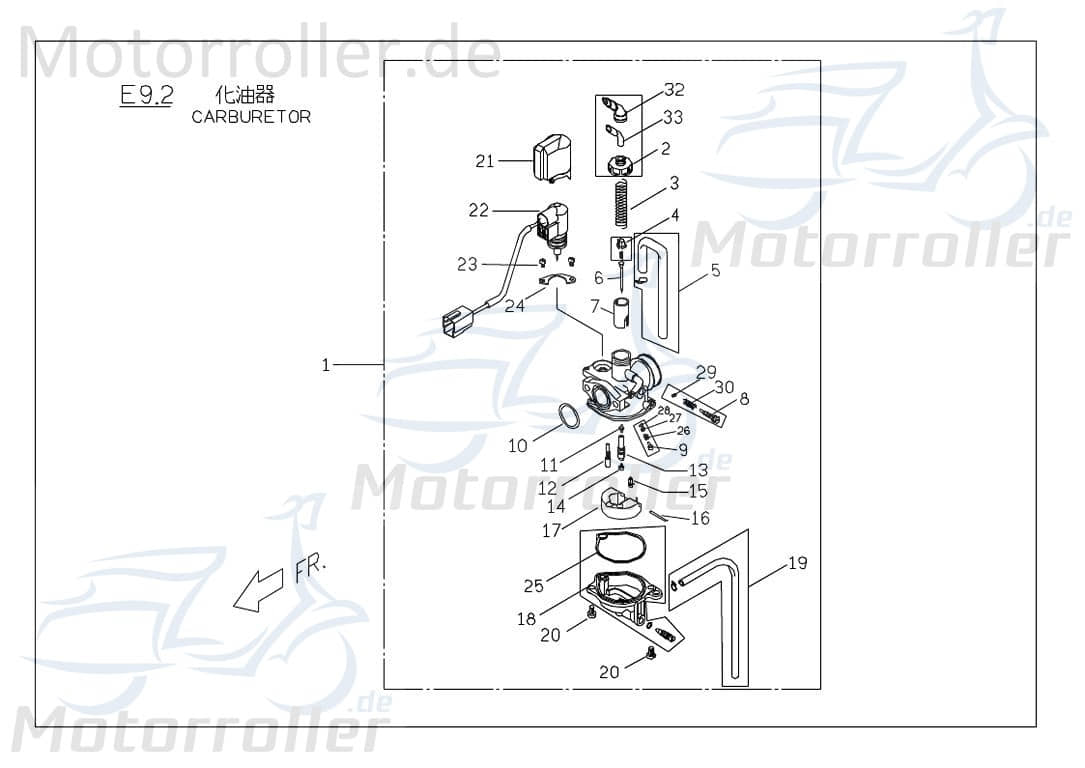 PGO Kappe Kabelversiegelung G-Max 50 Verkleidung 50ccm 2Takt Motorroller.de Schutz Blende Deckel Abdeckung Haube Abdeckhaube Schutzhaube Überdeckung
