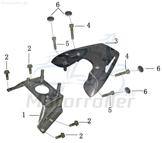 Schraube M8x1.25x45mm verzinkt AGM 50ccm 2Takt Motorroller.de Maschinenschraube Flanschschraube Flansch-Schraube Maschinen-Schraube Scooter