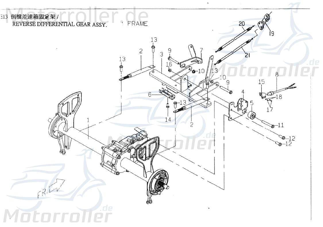 PGO Halter Bremszug hinten TR3 50 Befestigung 50ccm 2Takt Motorroller.de Halterung Haltebügel Halteblech Halte-Blech Halte-Bügel