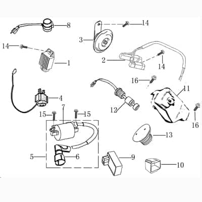 CDI Zündbox AC 45km/h 1E40QMB 12Zoll 130-70-12 Jonway 150010 Motorroller.de Steuergerät CDI-Einheit Blackbox Zündeinheit Scooter Stratos Chicago Moped