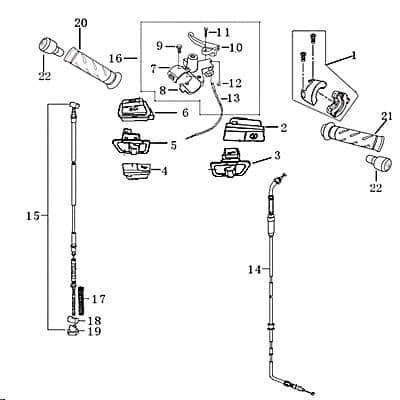 Handgriff links mit Chromkappe D22mm L. 120mm 701807