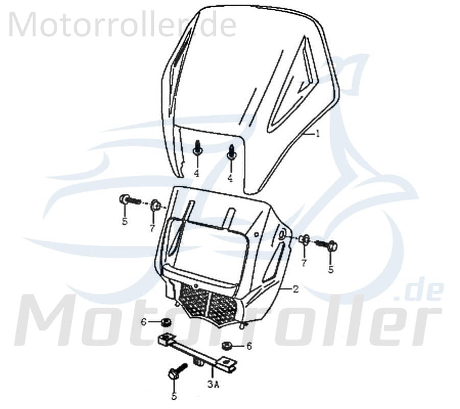 Kreidler Enduro 125 DD Scheinwerferverkleidung oben matt-schwarz 89403 Motorroller.de Scheinwerferabdeckung Scheinwerfercover