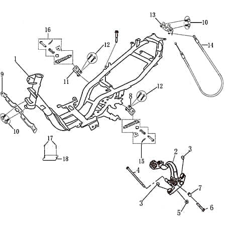 Halterung Sitzbankschloss Rahmen Motorroller Rex 705375