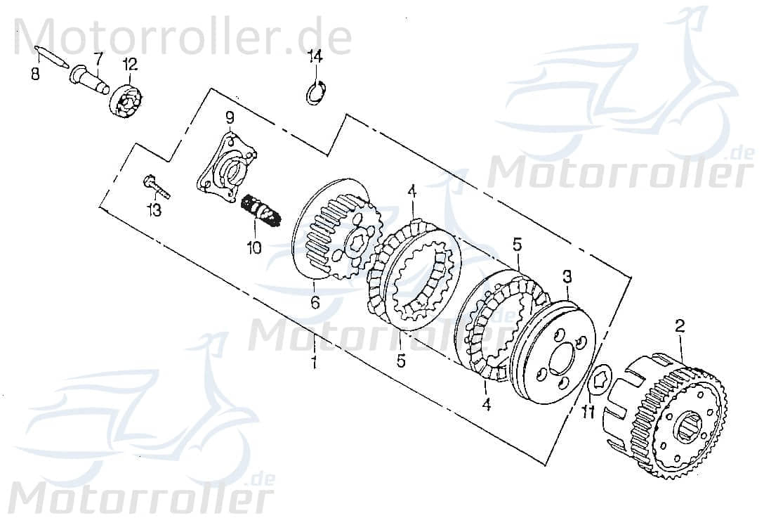 SMC Chopper 125 Kupplungsstift 125ccm 4Takt 25665-CHP-00 Motorroller.de Minarelli liegend Scooter Ersatzteil Service Inpektion Direktimport