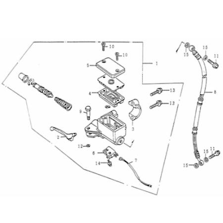 Rex Rexy 125 Bremshebel Handbremshebel 125ccm 4Takt 82560 Motorroller.de Handbremsgriff Brems-Hebel Bremsarm Brems-Arm Brems-griff Bremsnockenhebel