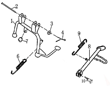 Seitenständer Länge 170mm (ohne Schalter) 7.833.177/4