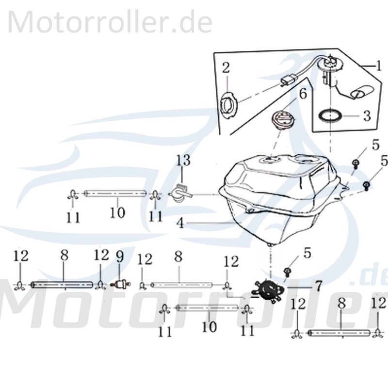 Kreidler Galactica 2.0 City 50 DD Tankdeckel 701117 Motorroller.de Tankverschluss Benzintankdeckel Kraftstofftankdeckel Tank-Deckel