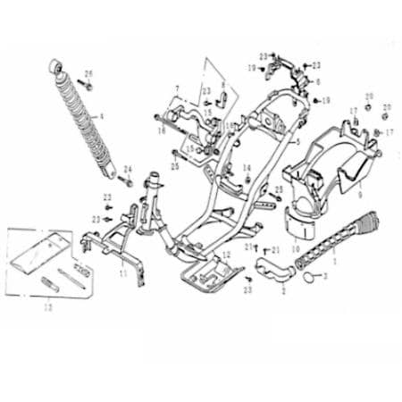 Rex Rexy 125 Lagerbockschraube M10x148mm 125ccm 4Takt 79014 Motorroller.de Scooter Ersatzteil Service Inpektion Direktimport