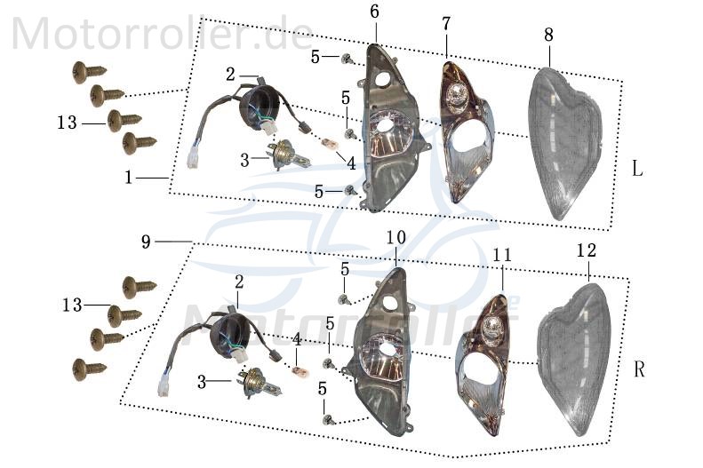Birne Scheinwerfer Halogen HS1 12V 35/35W AGM 50ccm 2Takt Motorroller.de Sockel PX43t Halogenbirne HalogenLeuchte Hauptscheinwerfer Frontscheinwerfer