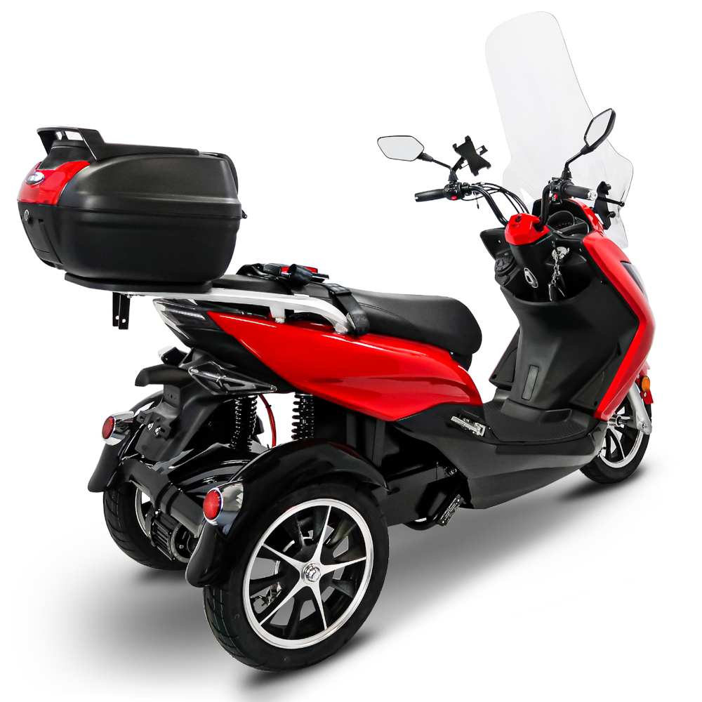 Elektroroller Scoody MX3-25 25 km/h Dreirad Trike E-Roller E-Scooter 1500 Watt mit Topcase und Straßenzulassung