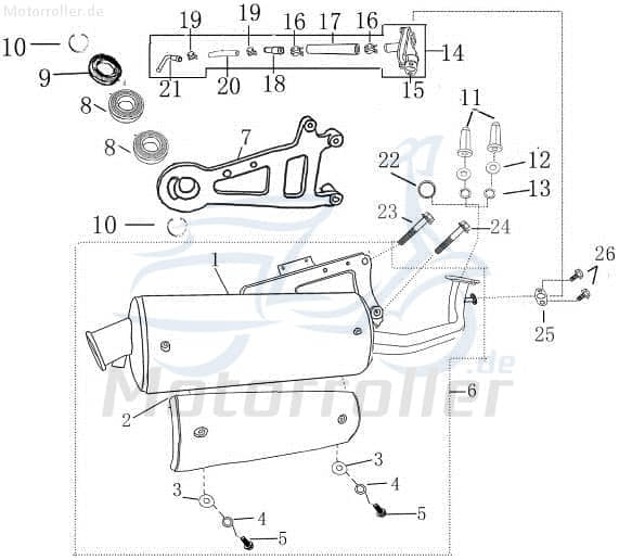 Simmerring 25*40*5 Auspuff Motorroller 125cc 4T 700297